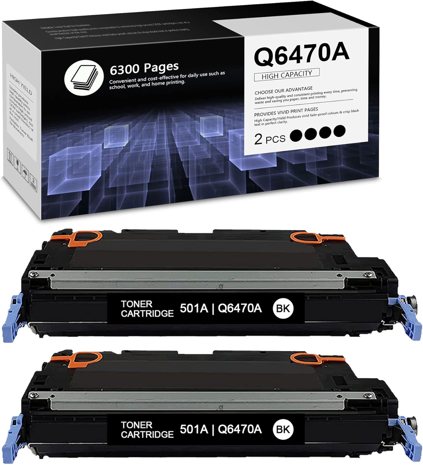 2 Pack Black Remanufactured Toner Cartridge U8495
