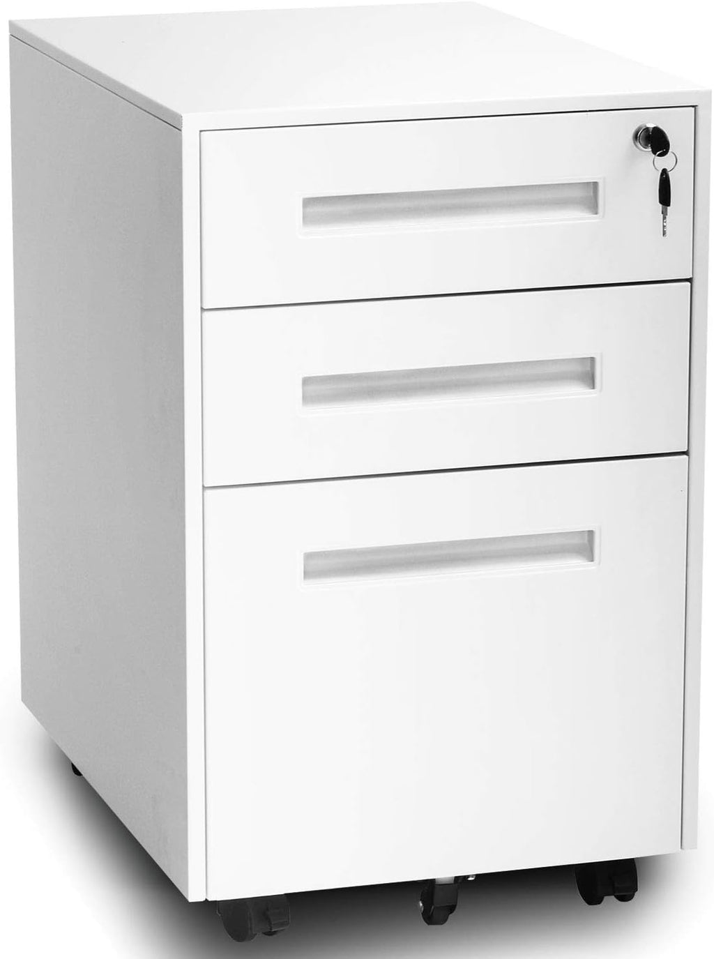 Black 3 Drawer Metal Rolling Vertical File Cabinet O91587