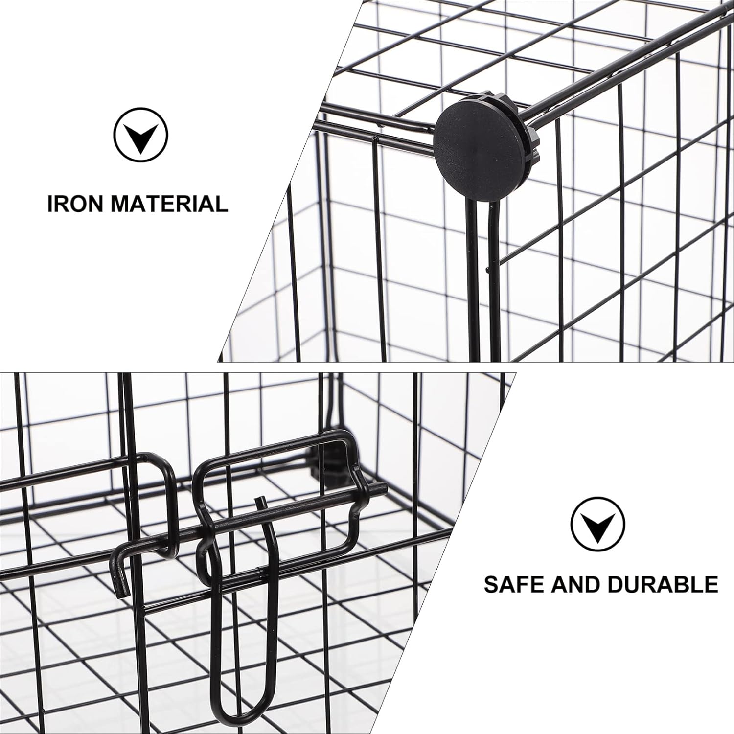 Black Pack of 2 Foldable Metal Dog Exercise Playpen X4292