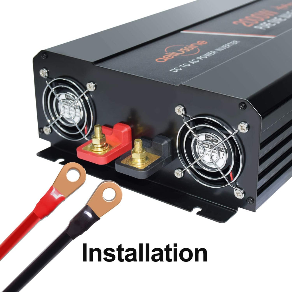 3000 Watt Pure Sine Wave Inverter 24 Volt DC to AC 110V 120V with LCD Display Q261827