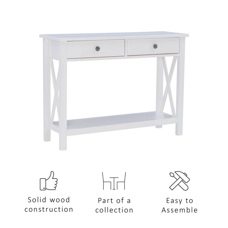 Antique White Wood Console Table O69445
