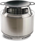 Portable Smokeless Fire Pit with Stand, Woktop & Hub, Stainless Steel/Cast Iron, H: 26.25in x Dia: 25.75in A710780
