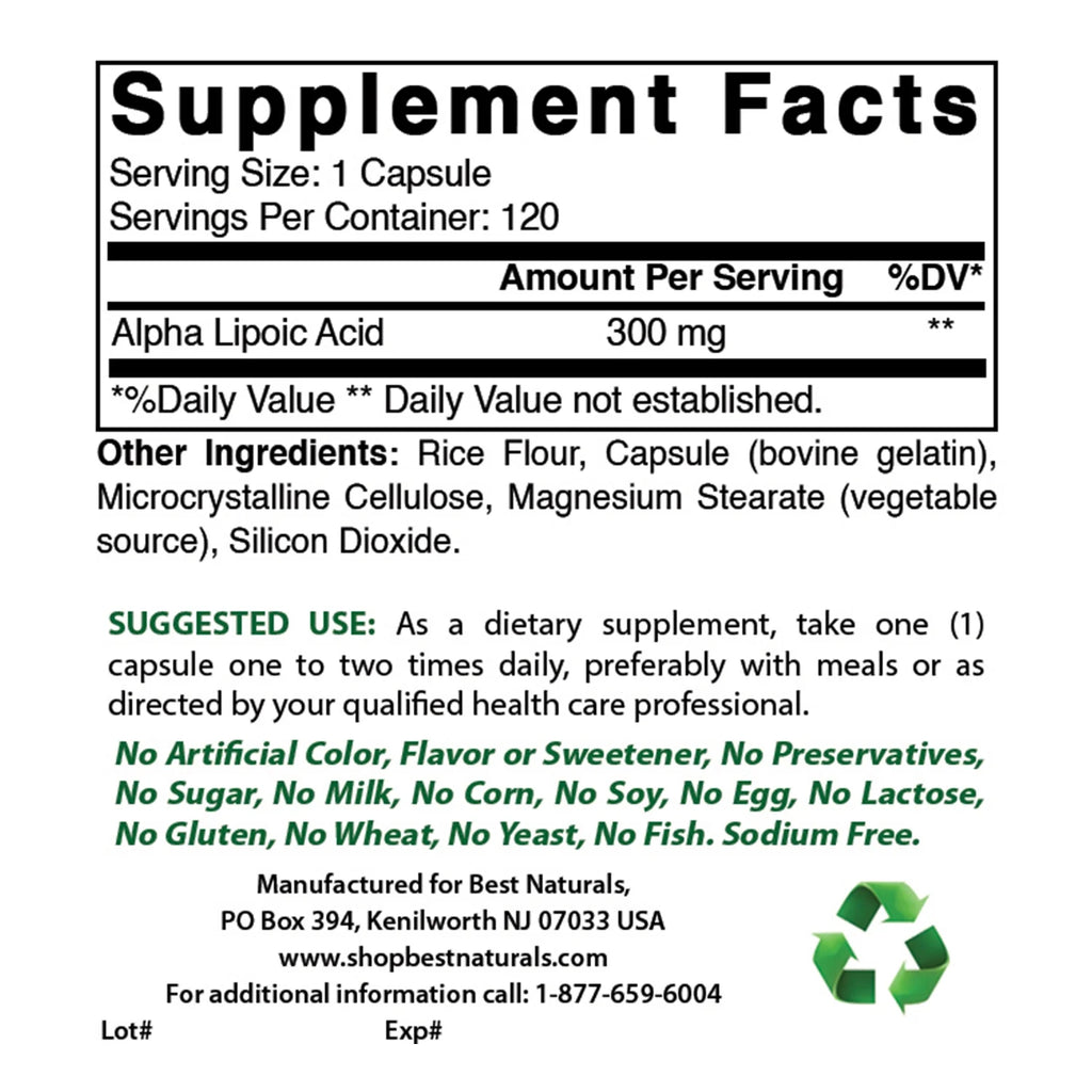 3 Pack Alpha Lipoic Acid 300 mg 120 Capsules X995854