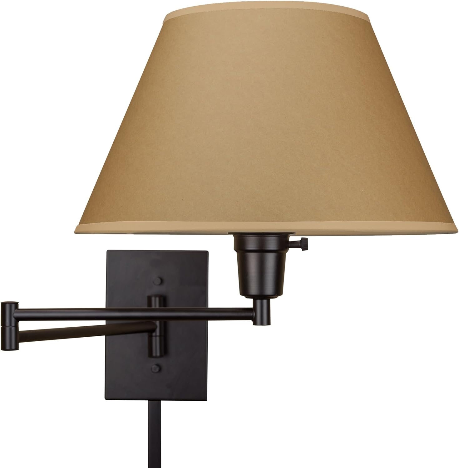 13 Swing Arm Wall Lamp with Fabric Shade, Black Finish, 2-Pack Q70174