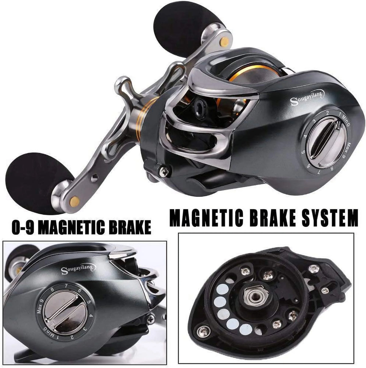 Baitcasting Fishing Reel with Magnetic Brake System U9024