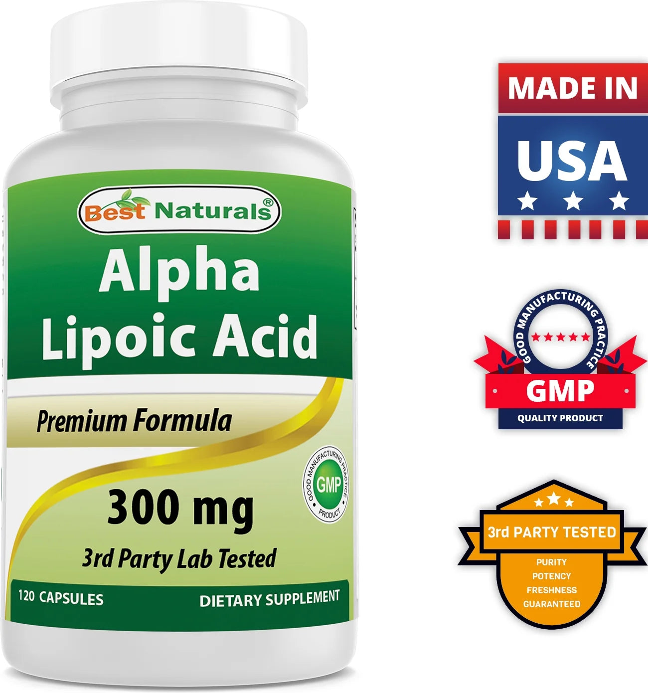 3 Pack Alpha Lipoic Acid 300 mg 120 Capsules X995854