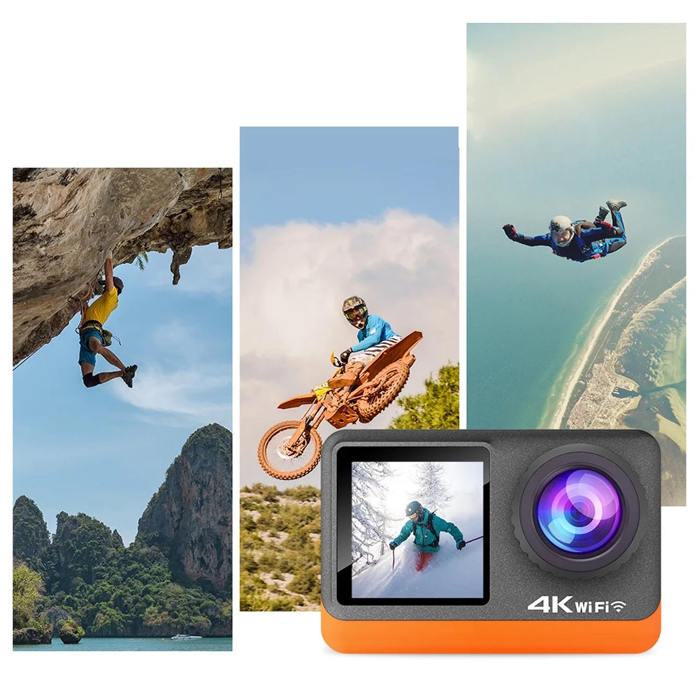 24MP Waterproof Sport Camera with Dual Screen D771
