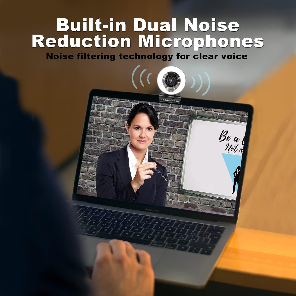 1080P Auto-Focus Webcam with Ring Light and Microphone E827