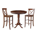 3 Piece Pub Table Set, Brown X985
