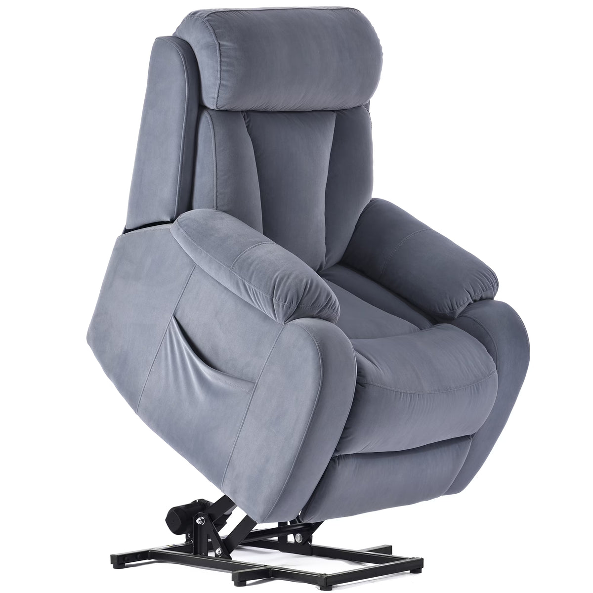 Light Gray Cashmere Fabric Power Recliner Sofa Chair K856734