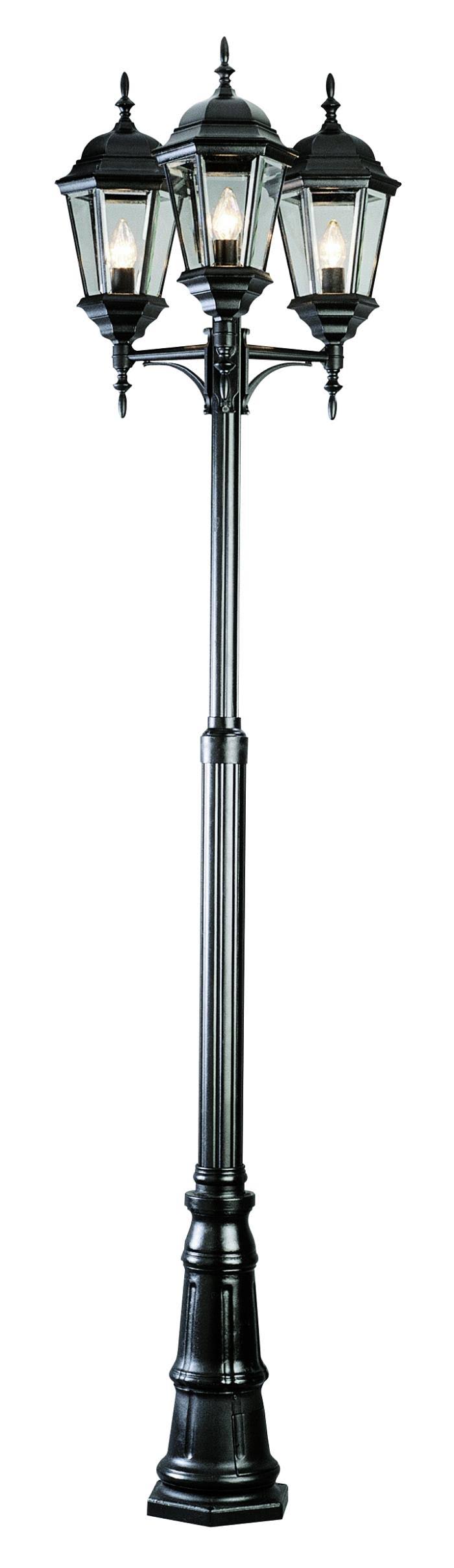 3 Light Pole Lantern in Swedish Iron Q920799