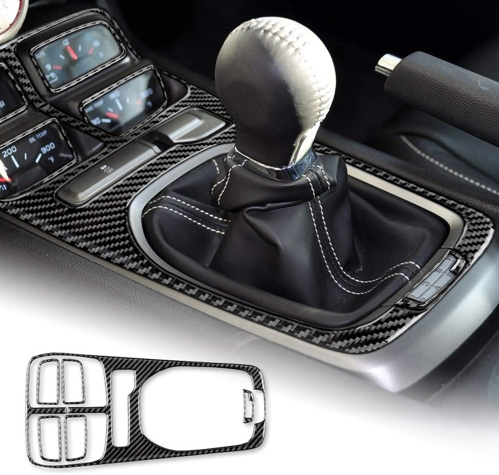 Carbon Fiber Gear Shift Panel Cover Sticker Black Pack of 2 H760452