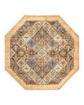 Hand-Knotted Wool Yellow Octagon Area Rug 8' 1" x 8' 1" J278