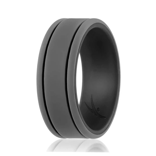 Black-Grey Silicone Wedding Ring B837328