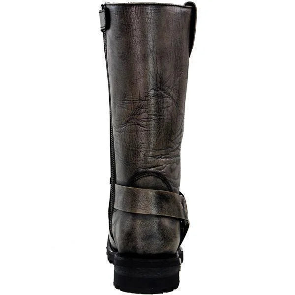 Distressed Brown Motorcycle Leather Boots W91195