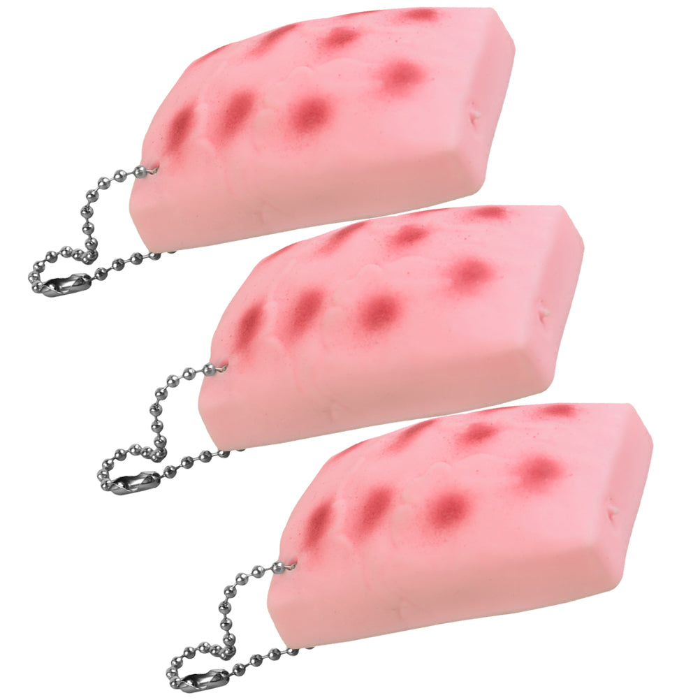 3 Pcs Squeeze Tofu Toy Cartoon Miniature Key Hanging Decor N829700