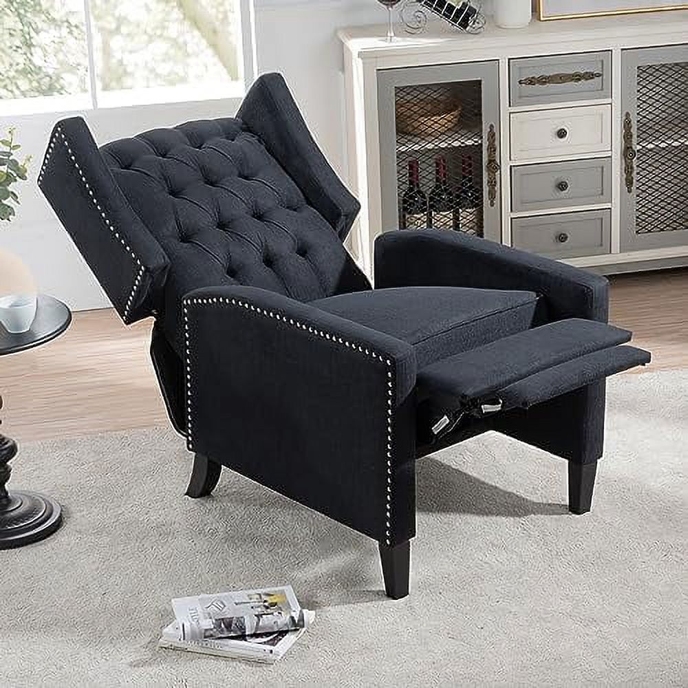 Gray Wingback Recliner Chair with Birch Legs D758773