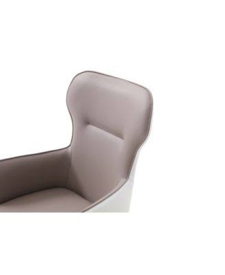 Modern White & Brown Bonded Leather Accent Chair E20647