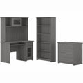 Small Computer Desk with Hutch in Modern Gray I8675