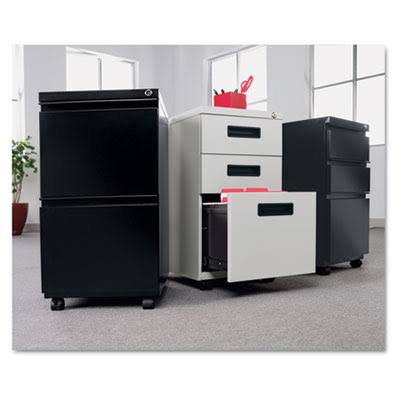 Three-Drawer Metal Pedestal File - Black O29776