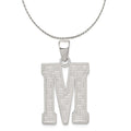 Sterling Silver Letter M Initial Charm Pendant with Rope Chain Necklace 16'' F157948