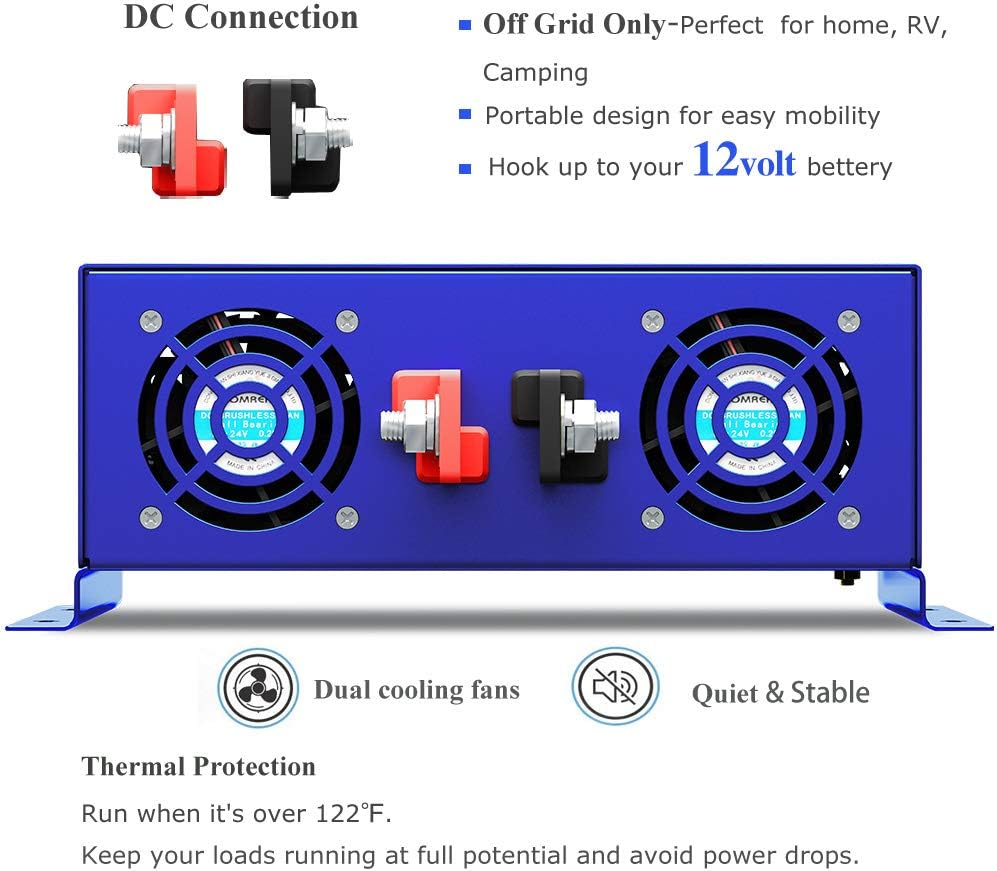 2000 Watt Pure Sine Wave Power Inverter 24V DC to 120V AC H780