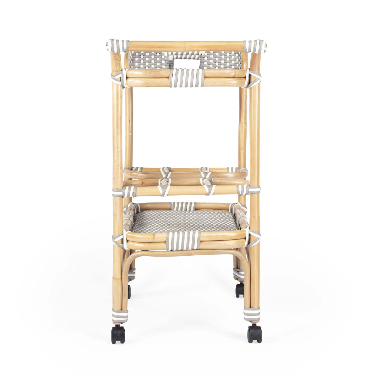 Grey & White Rattan Bar Cart Z8547