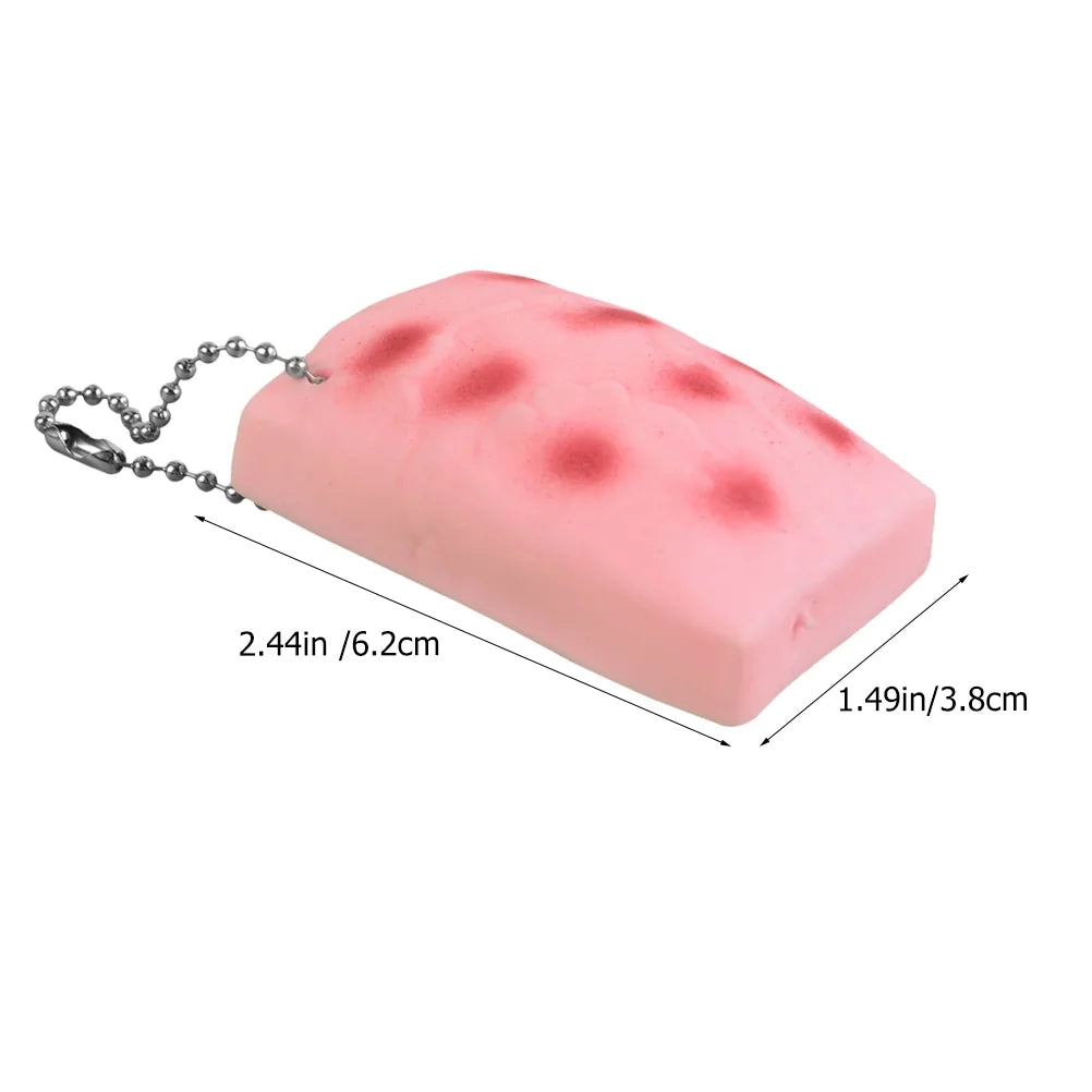 3 Pcs Squeeze Tofu Toy Cartoon Miniature Key Hanging Decor N829700