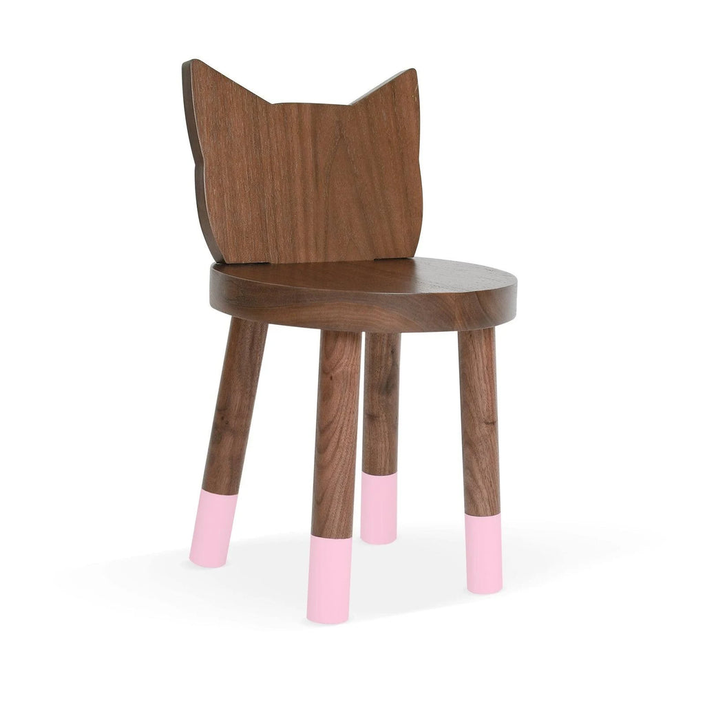 Kids Chair, Set of 2, Walnut, Deep Blue U1882