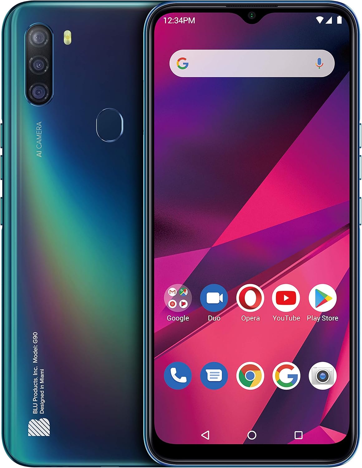 BLU G9 PRO 2020 Unlocked 6.3” HD+ Infinity Display 128 GB Triple 48MP Camera US Version Nightfall O507
