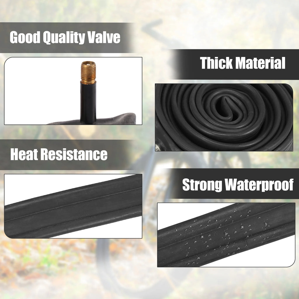 3 Pcs 16 inch Bike Inner Tube Rubber 29mm Long Straight Valve R429