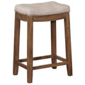 Rustic Brown Wood Counter Stool S63028
