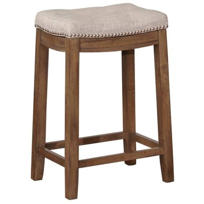 Rustic Brown Wood Counter Stool S63028