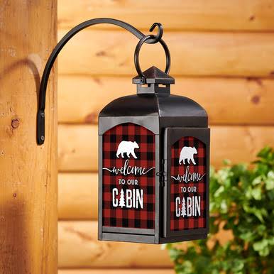 Black Forest Cabin Bear Lantern Y443987