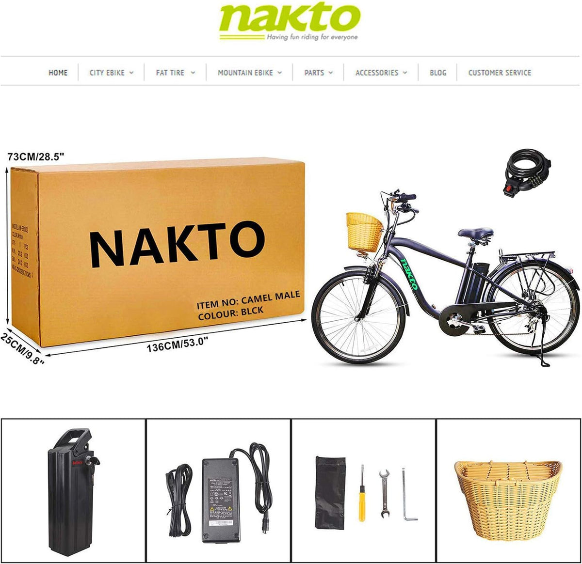 26 Adult Electric Bicycle with Removable 36V 10A Lithium Battery Q857211