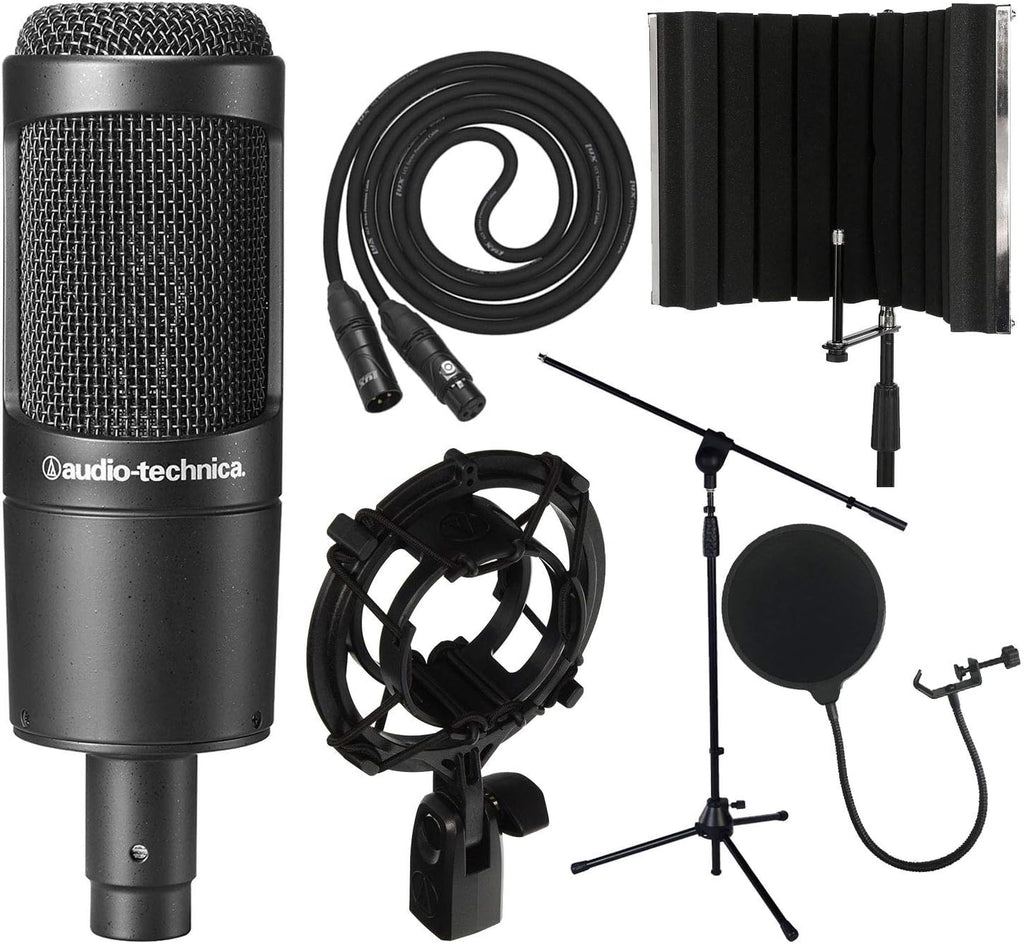 Cardioid Condenser Microphone with XLR Cable, Shockmount, Isolation Shield X69370