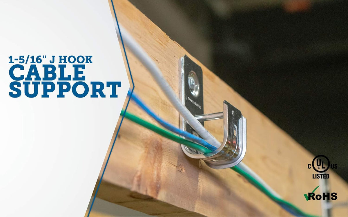 6 Cable Support J-Hook, Pack of 2 D3434