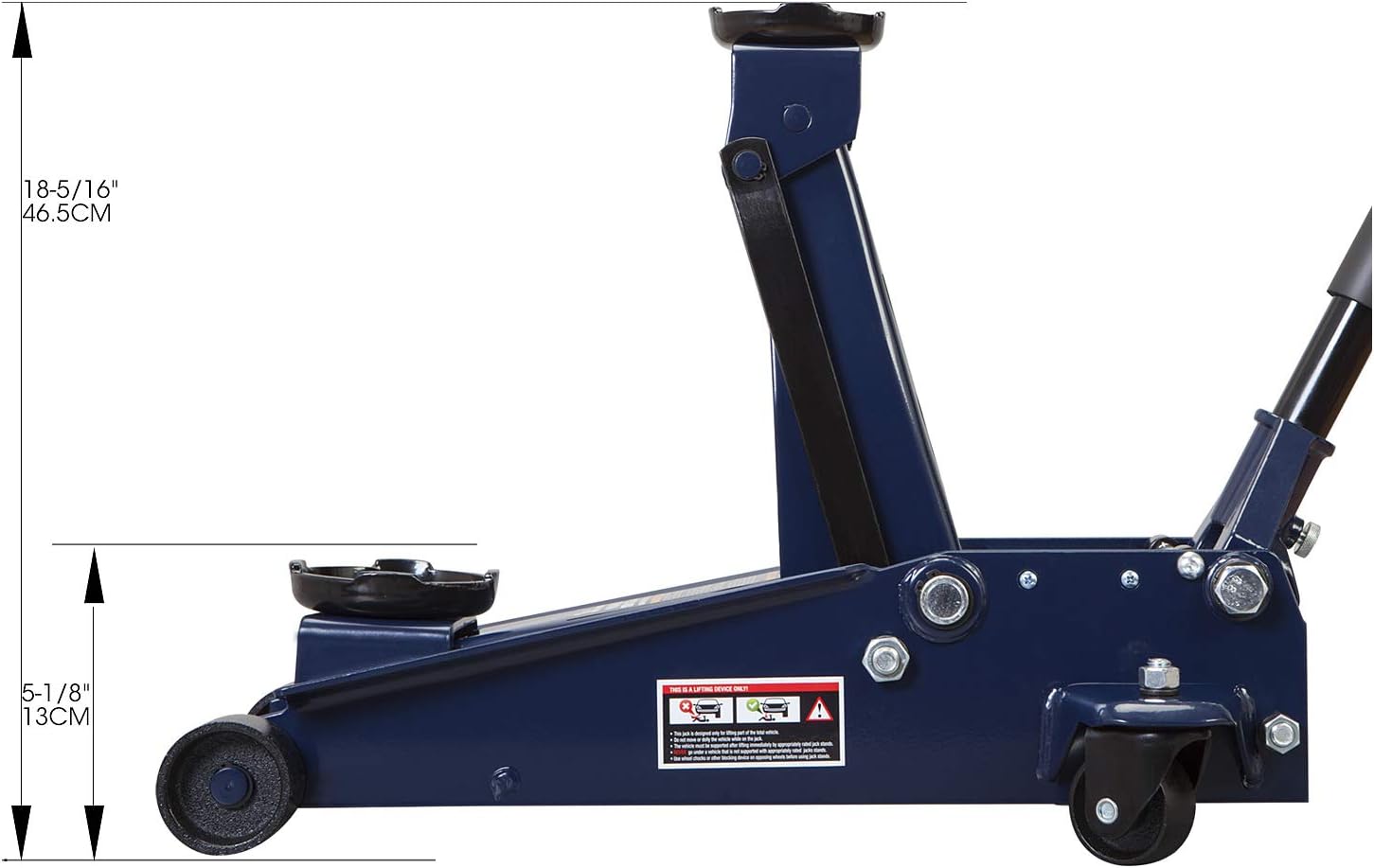 3 Ton Hydraulic Steel Floor Jack with Dual Piston Quick Lift Pump C6633